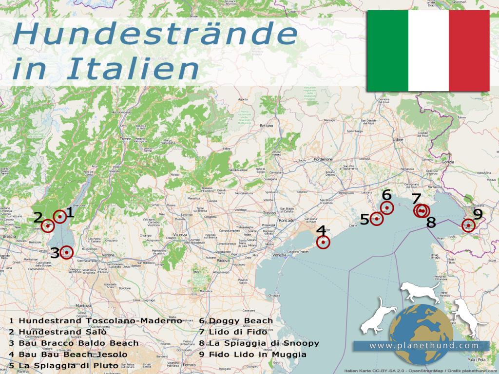 Hundestrände in Italien