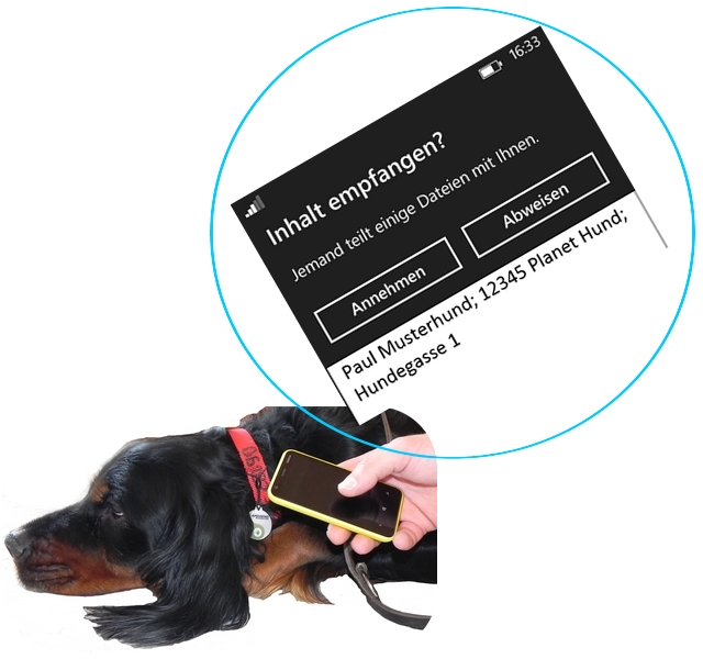 NFC Adressanhänger Hund