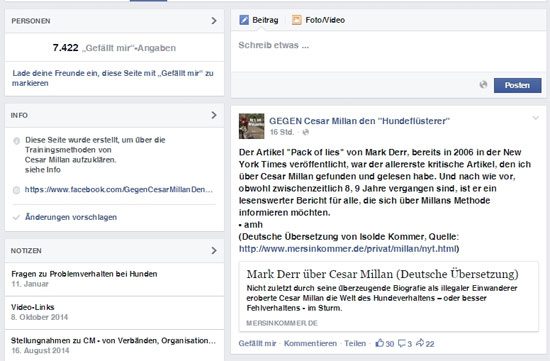 Facebook Communities gegen Cesar Millan