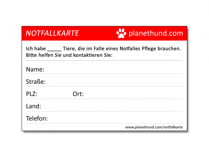 Notfallkarte Tiere